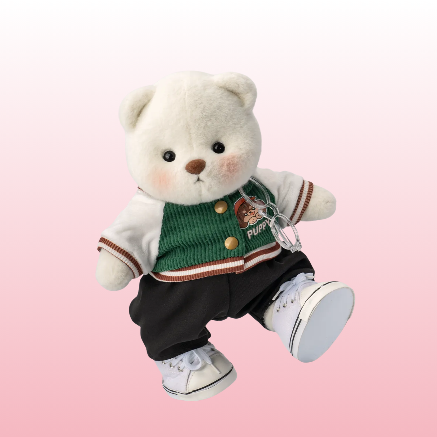 Puffy Bear Student | Adorável urso de pelúcia feito à mão