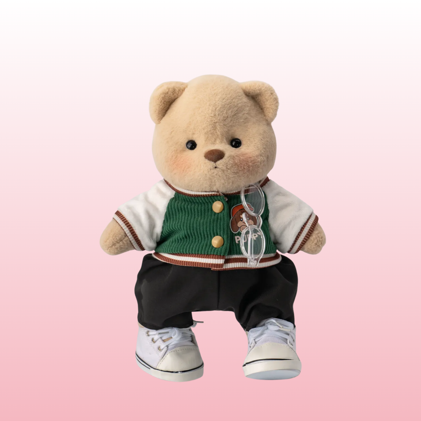 Puffy Bear Student | Adorável urso de pelúcia feito à mão