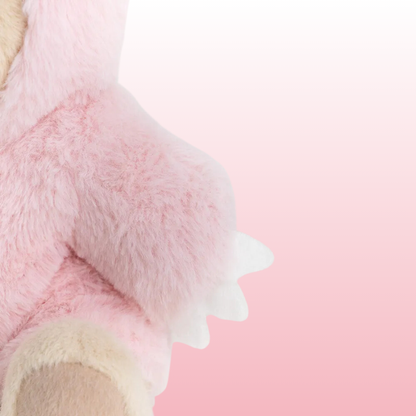 Urso Puffy Dino Rosa | Adorável Urso de Pelúcia Feito à Mão