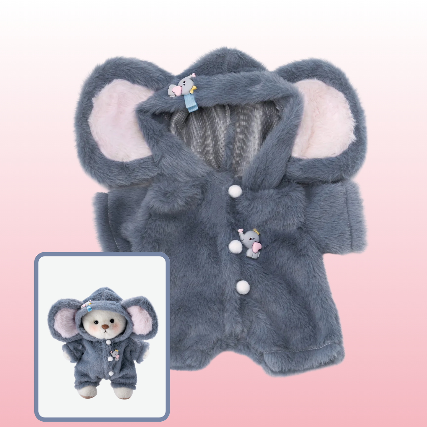 Elefante Puffy Bear | Adorável urso de pelúcia feito à mão