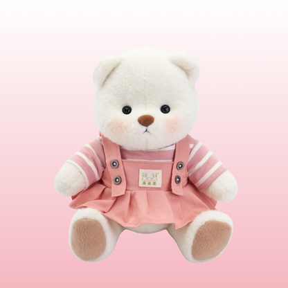Vestido Rosa Puffy Bear | Adorável Ursinho de Pelúcia Feito à Mão