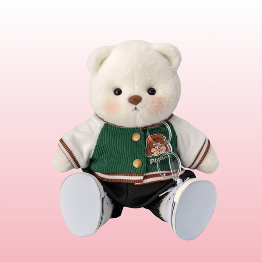 Puffy Bear Student | Adorável urso de pelúcia feito à mão