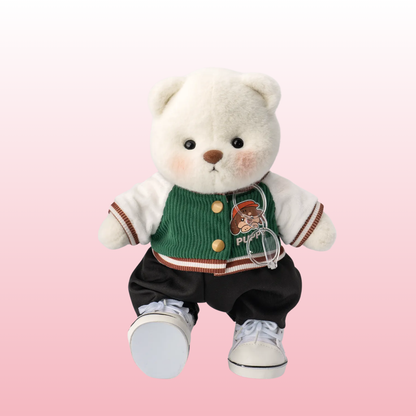 Puffy Bear Student | Adorável urso de pelúcia feito à mão
