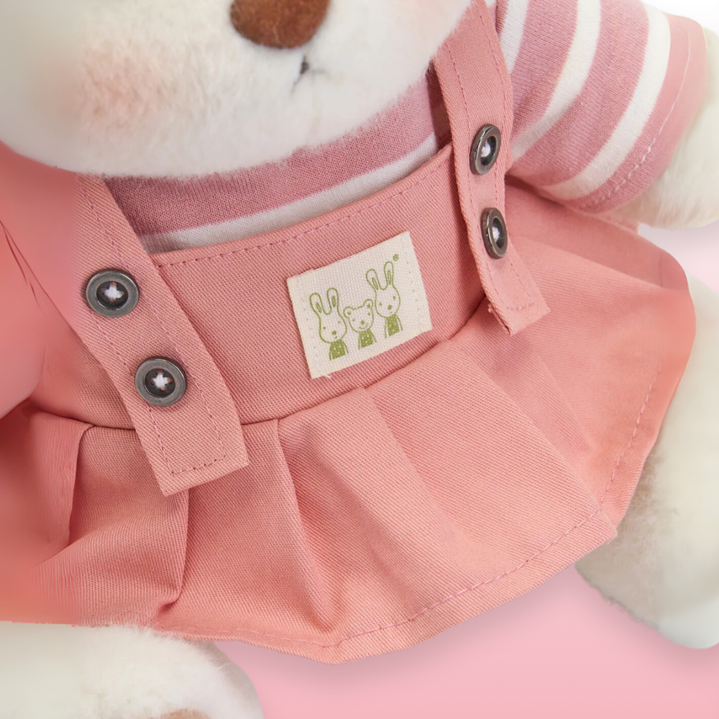 Vestido Rosa Puffy Bear | Adorável Ursinho de Pelúcia Feito à Mão