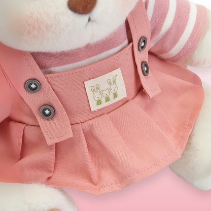 Vestido Rosa Puffy Bear | Adorável Ursinho de Pelúcia Feito à Mão