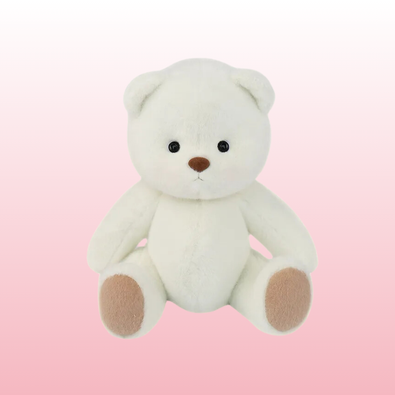 Urso Branco Fofo | Adorável Urso de Pelúcia Feito à Mão