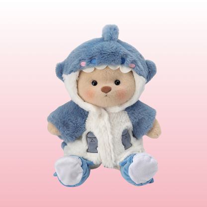 Puffy Bear Tubarão Azul | Adorável Ursinho de Pelúcia Feito à Mão