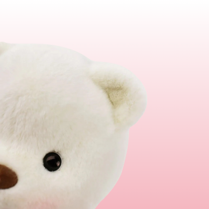 Urso Branco Fofo | Adorável Urso de Pelúcia Feito à Mão