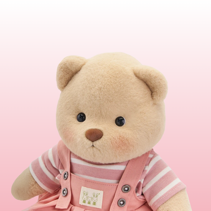 Vestido Rosa Puffy Bear | Adorável Ursinho de Pelúcia Feito à Mão